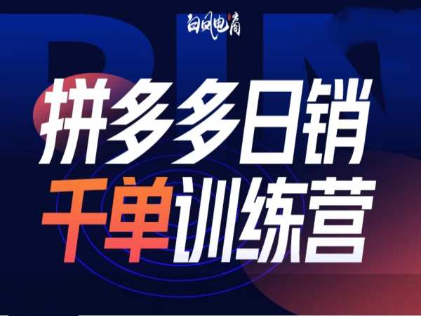拼多多日销千单训练营第32期，2025开年变化和最新玩法-清风