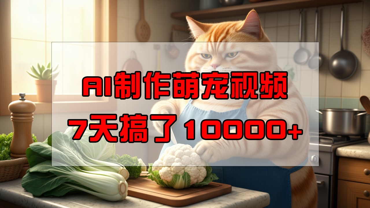 靠AI制作萌宠视频，7天搞了1万+，操作简单门槛低，有手机就行-清风