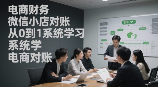 电商财务微信小店对账，从0到1系统学习电商对账-清风