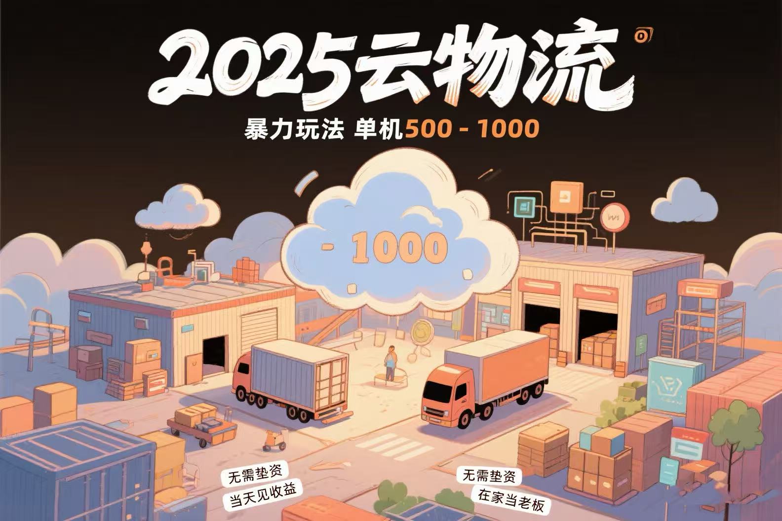 云物流赚差价，项目纯利润500~1000，无需垫资，当天到账。不需要有车，…-清风