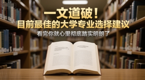 付费文章：一文道破！目前最佳的大学专业选择建议，看完你就心里彻底踏实明朗了-清风