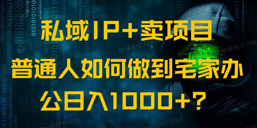 私域IP+卖项目，普通人如何做到宅家办公实现日入1000+-清风