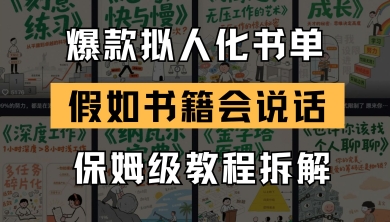 最新爆款拟人化书单玩法，假如书籍会说话，保姆级教程-清风