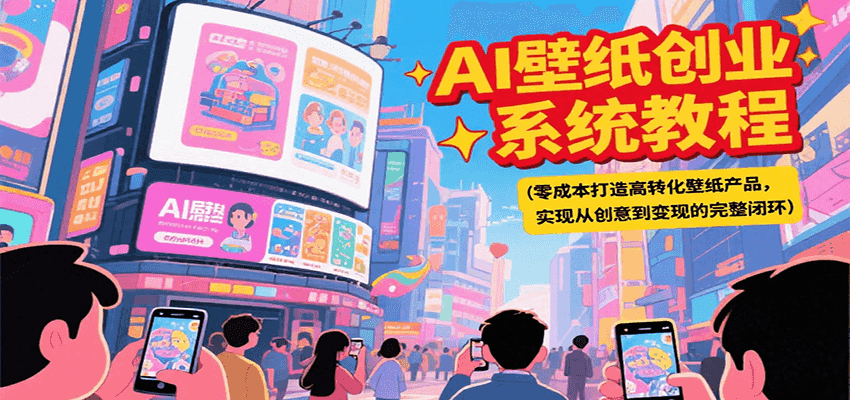 AI壁纸创业系统教程，零成本打造高转化壁纸产品，实现从创意到变现的完整闭环-清风