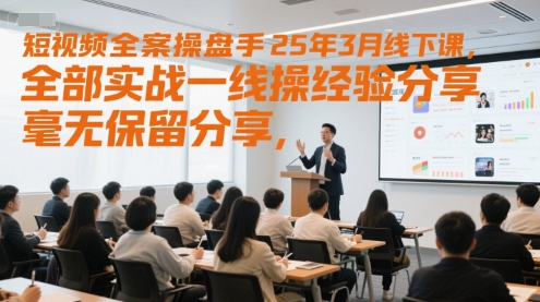 短视频全案操盘手25年3月线下课，全部实战一线操盘手经验分享，毫无保留分享，全是干货-清风