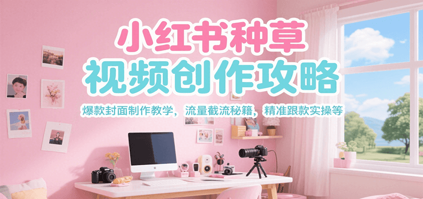 小红书种草视频创作攻略，爆款封面制作教学 ，流量截流秘籍 ，精准跟款实操等-清风