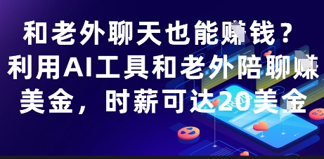 和老外聊天也能挣钱？利用AI工具和老外陪聊挣美金，时薪可达20刀-清风