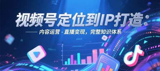 视频号定位到IP打造：账号搭建-内容运营-直播变现，完整知识体系-清风