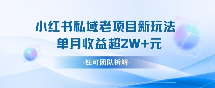 小红书私域项目新玩法，单月变现过W+-清风
