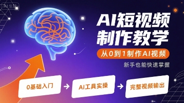 AI短视频制作教学，从0到1制作AI视频-清风