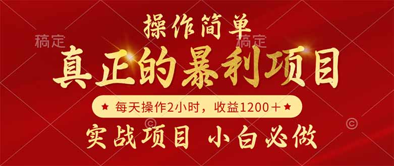 真正的暴利项目，操作简单，每天收益1200＋，自己做老板-清风