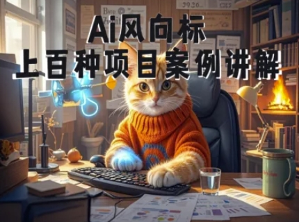 Ai风向标-附100种项目案例玩法-0基础小白到大神ai视频商业应用教学-清风