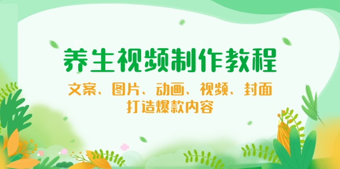 养生视频制作教程，文案、图片、动画、视频、封面，打造爆款内容-清风