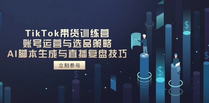 TikTok带货训练营，账号运营与选品策略，AI脚本生成与直播复盘技巧-清风