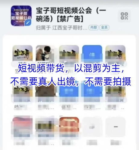 宝子哥头部团队短视频带货，以混剪为主，不需要真人出镜，不需要拍摄【更新】-清风