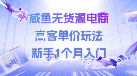 咸鱼无货源电商，高客单价玩法，新手1个月入门-清风