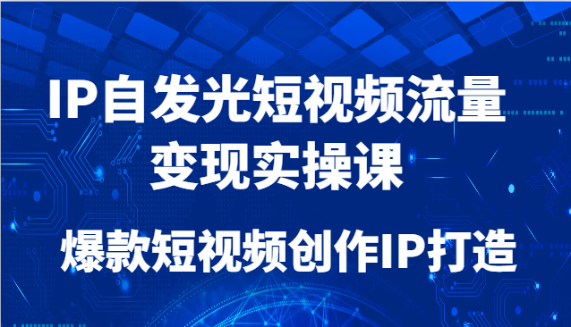 IP自发光短视频流量变现实操课，爆款短视频创作IP打造-清风