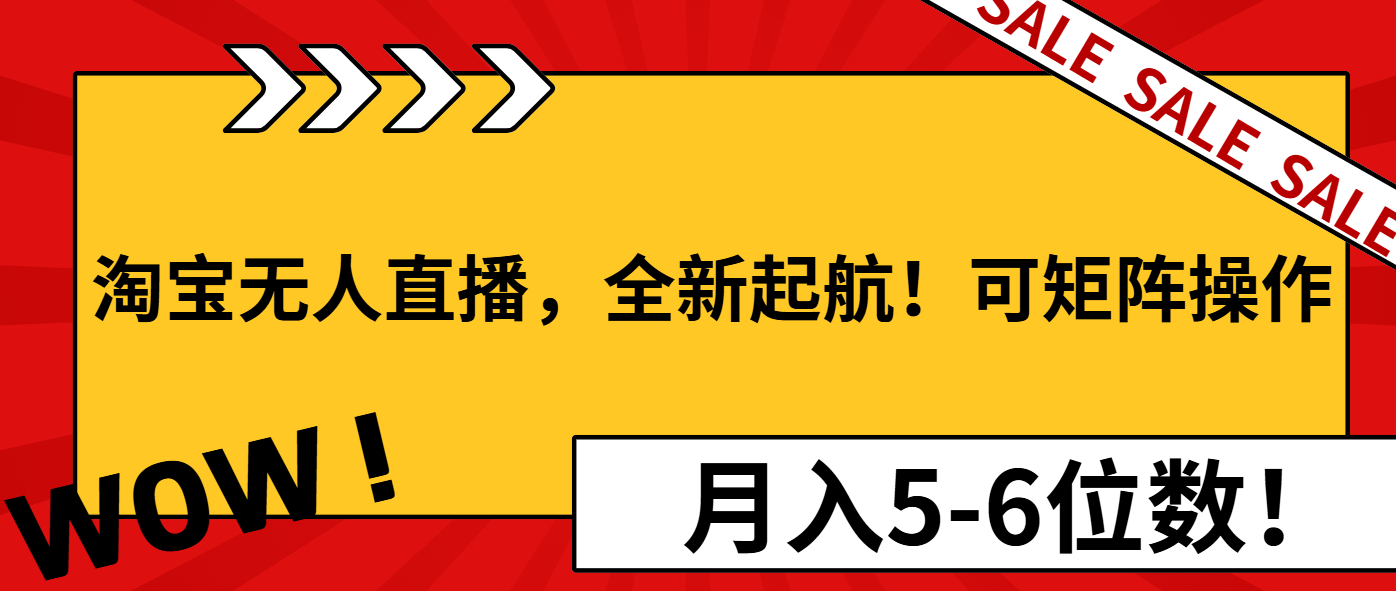 淘宝无人直播，全新起航！可矩阵操作，月入5-6位数！-清风