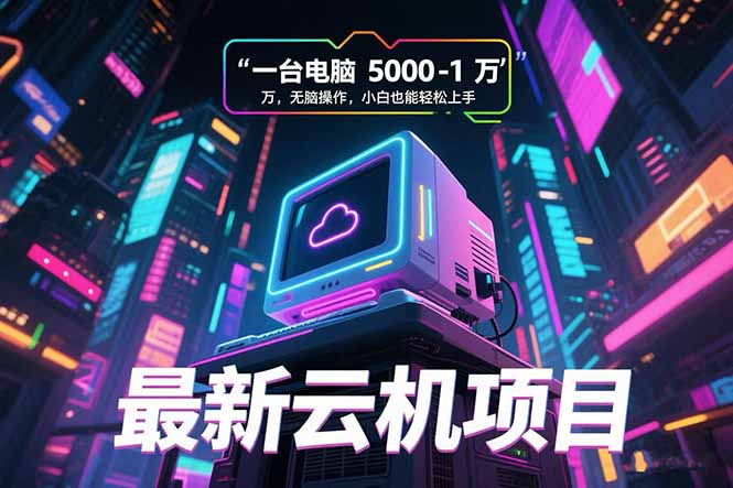 最新云机项目 一台电脑5000到10000 无脑操作小白也能轻松上手-清风