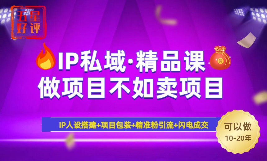 2025年“IP私域·密训精品课”，日赚3000+小白避坑年赚百万，暴力引流…-清风