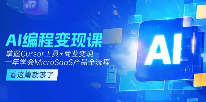 AI编程变现课：掌握Cursor工具+商业变现，一年学会MicroSaaS产品全流程-清风