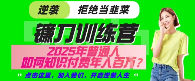 【网创项目终点站-镰刀训练营超级IP合伙人】25年普通人如何通过知识付费实现逆袭【揭秘】-清风