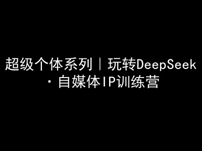 超级个体系列，玩转DeepSeek·自媒体IP训练营，deepseek教程-清风